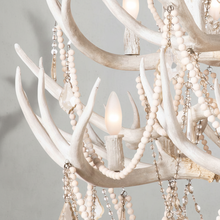 Luster Gaze Coastal Antler Chandelier - Background Shot