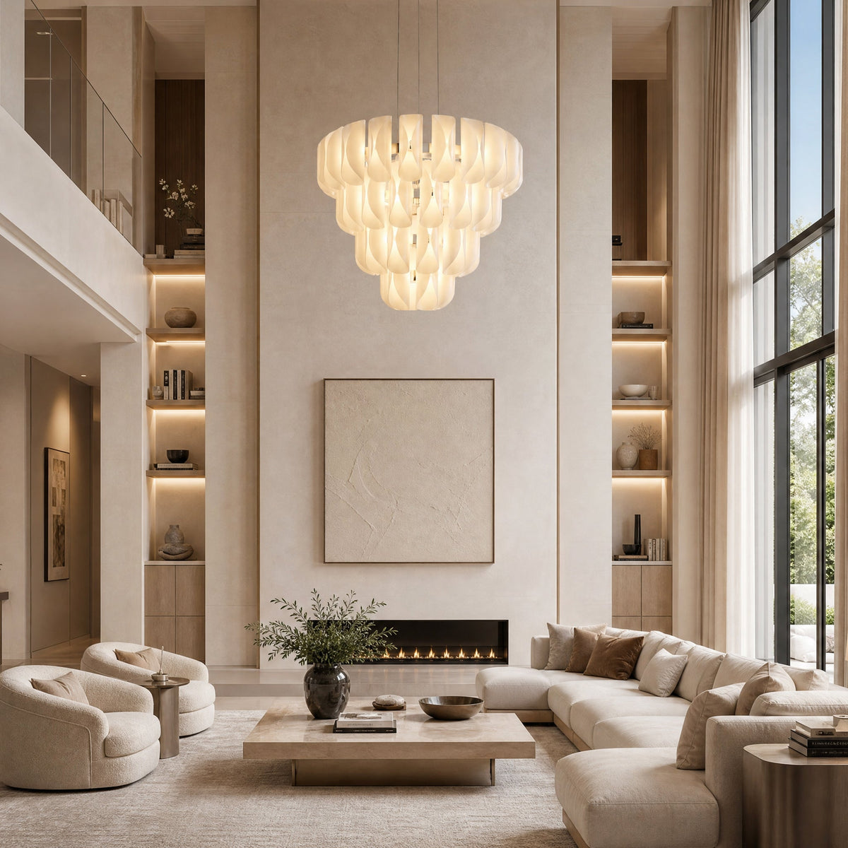Tiered Chandelier in a living room