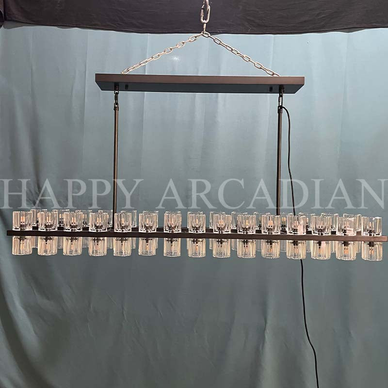 HA Harrison Crystal Rectangular Chandelier 54" 72"