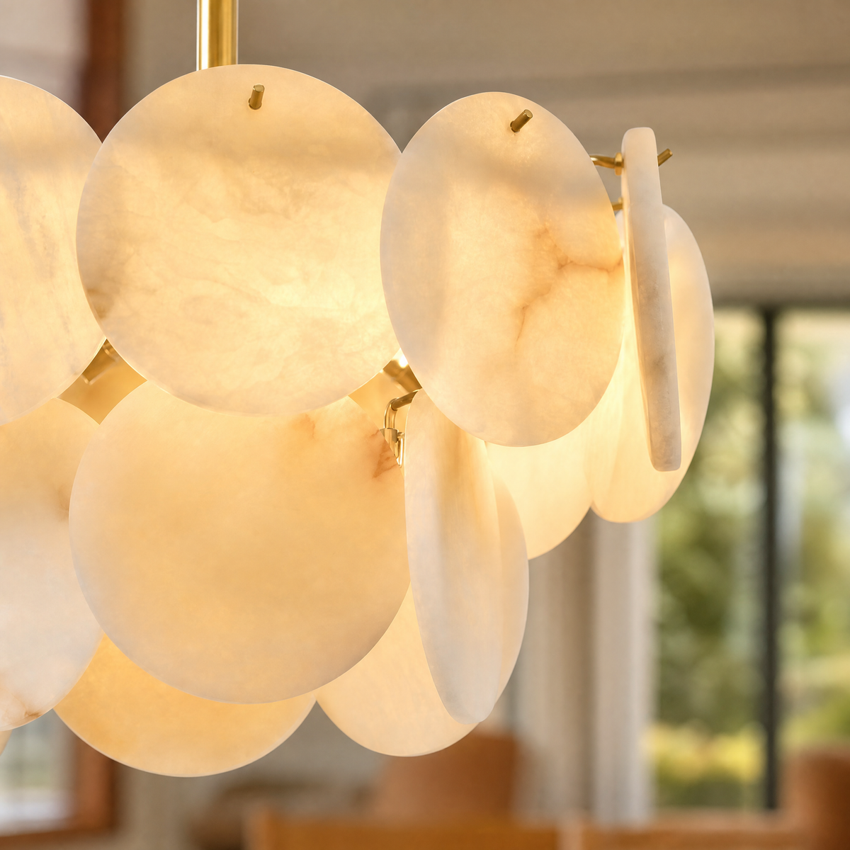 18" Round Alabaster Chandelier
