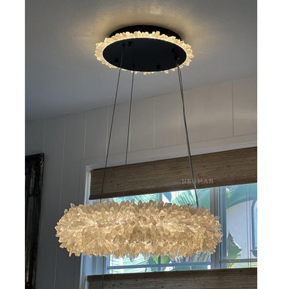 Geode Quartz Crystal Ring Chandelier 24"-47"