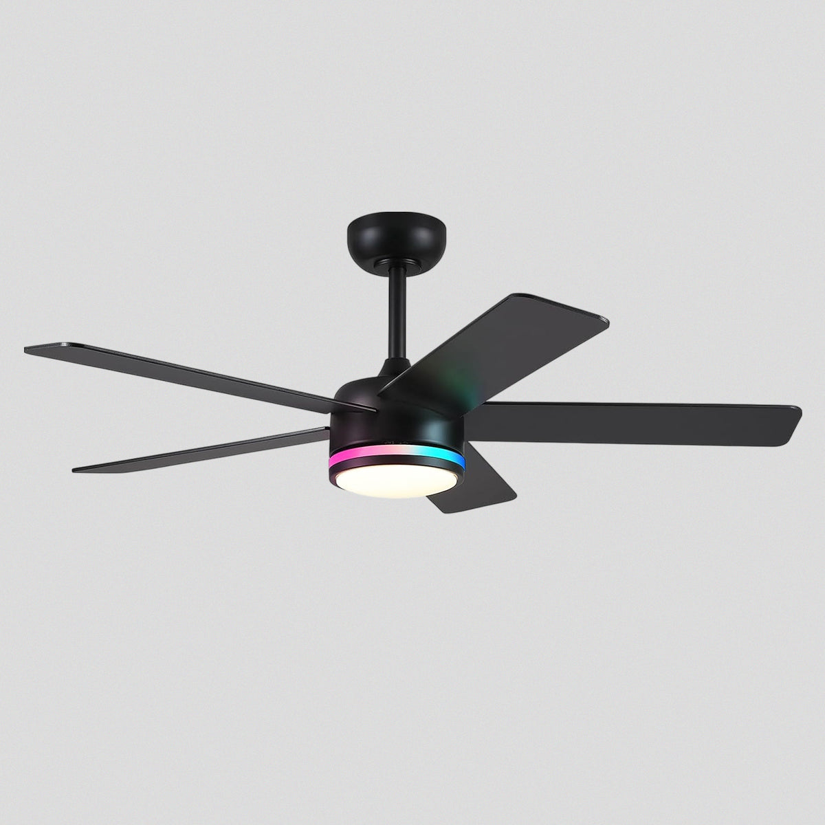 RGB Modern Black Ceiling Fan Light