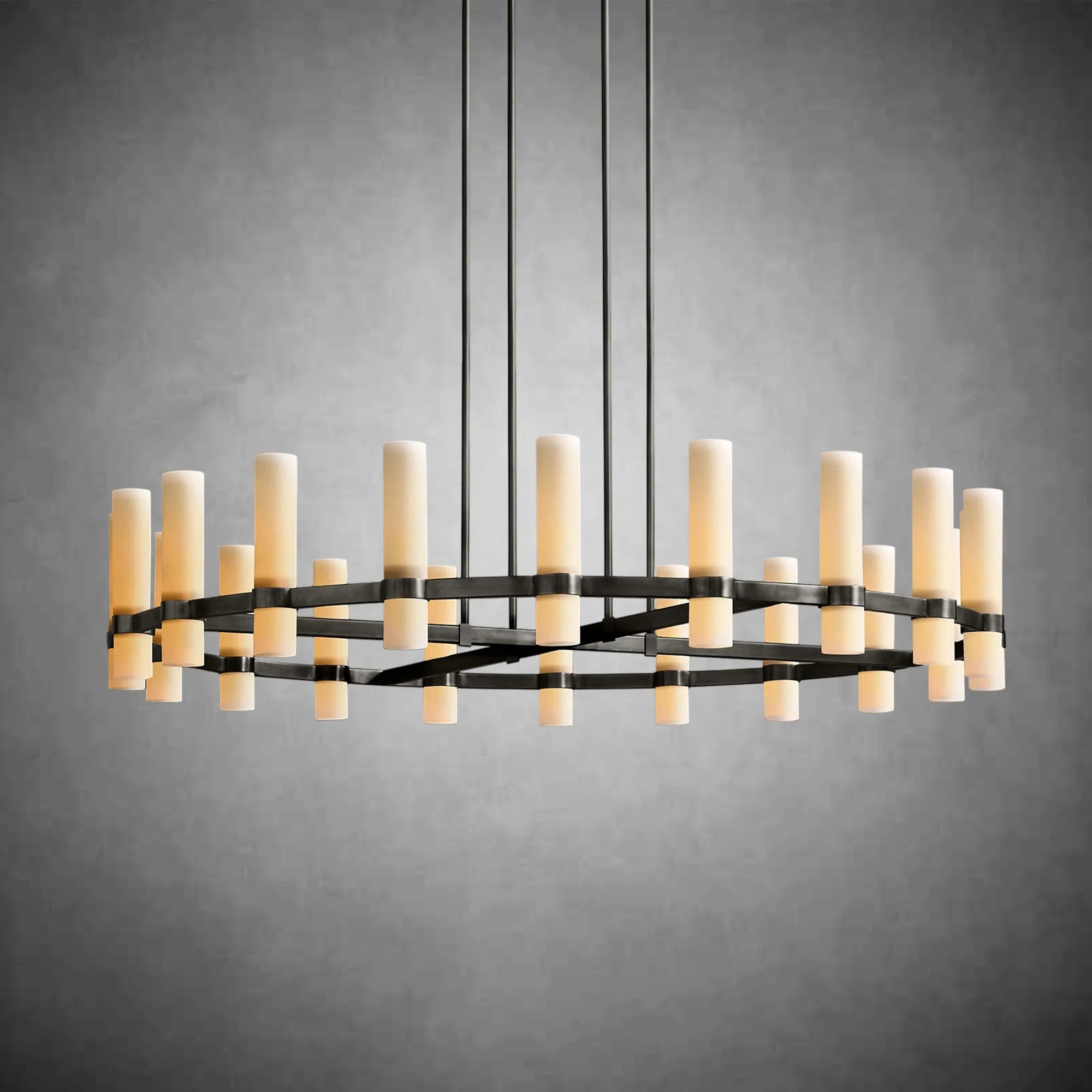 HA Rebecca Round Milk Glass Chandelier