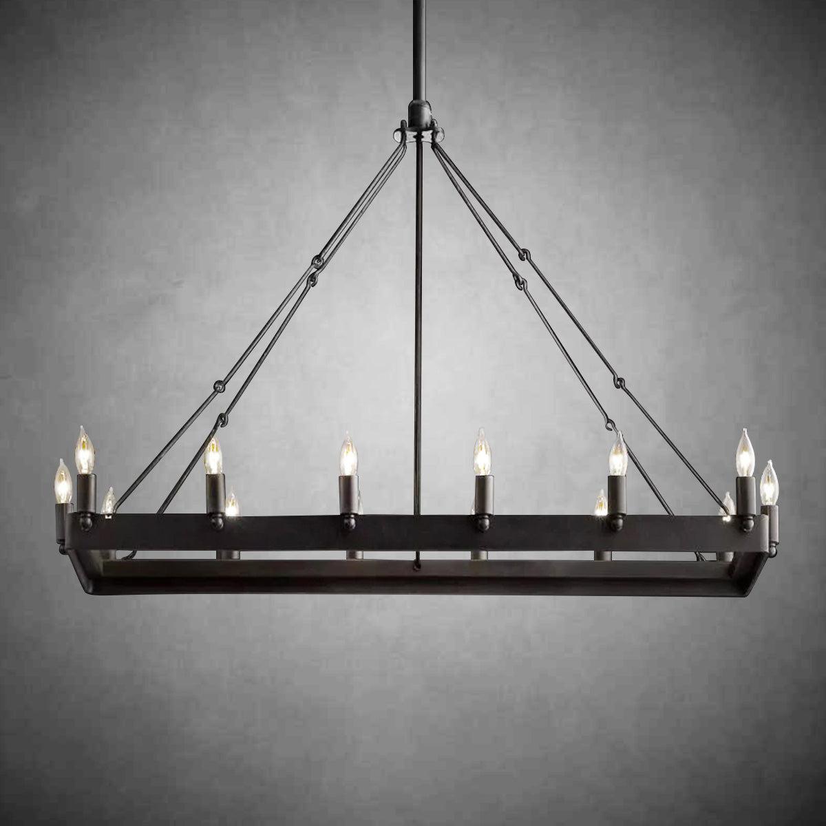Radiant Vintage Candelabra Rectangular Chandelier 41''52''
