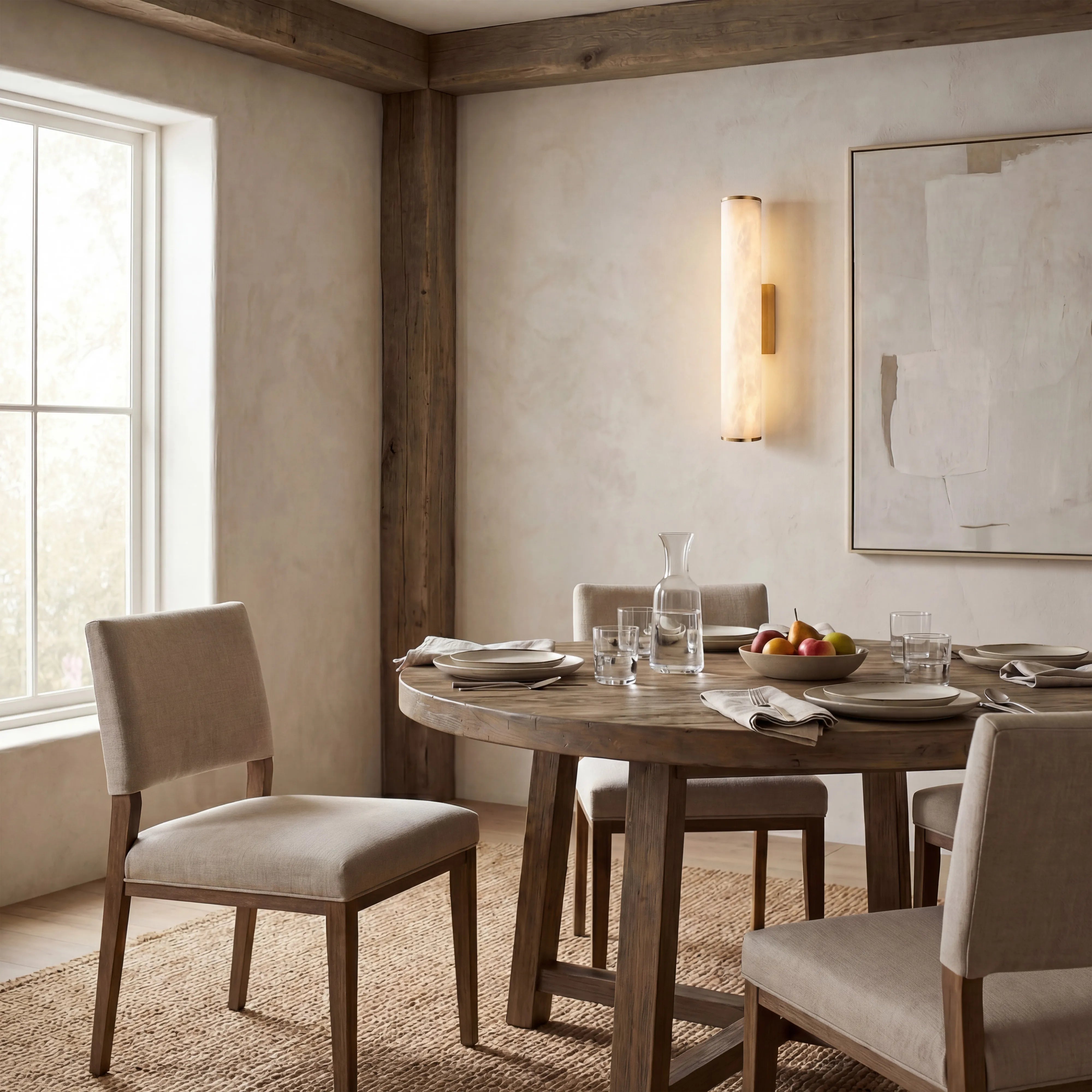 Modern Alabaster Melange Bathroom Sconce, Vanity Light