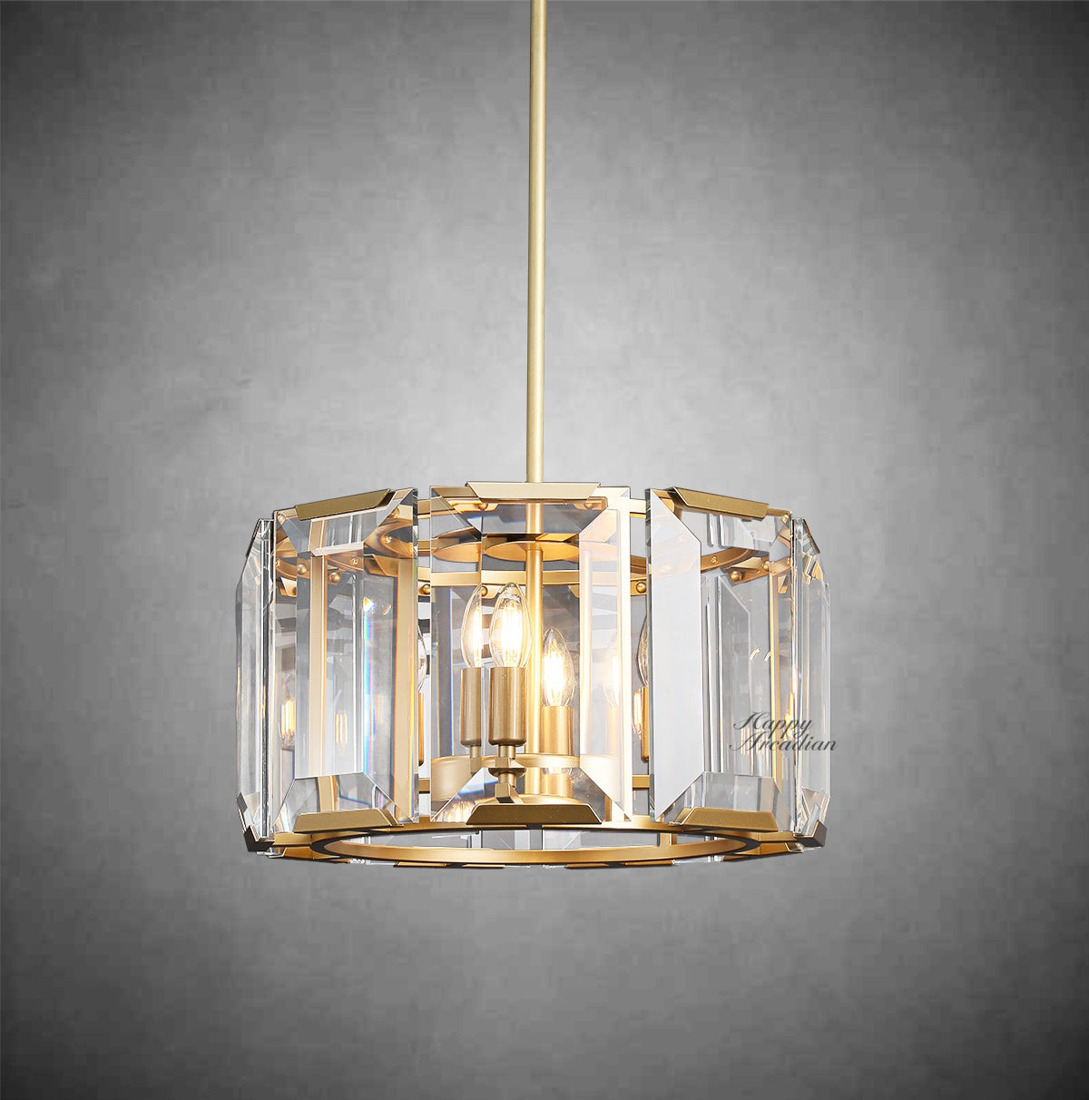 Halloway Crystal Round Chandelier for Living Room Bedroom Dining Room