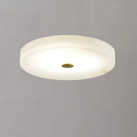 Alabaster Flush Mounted Round  Chandelier