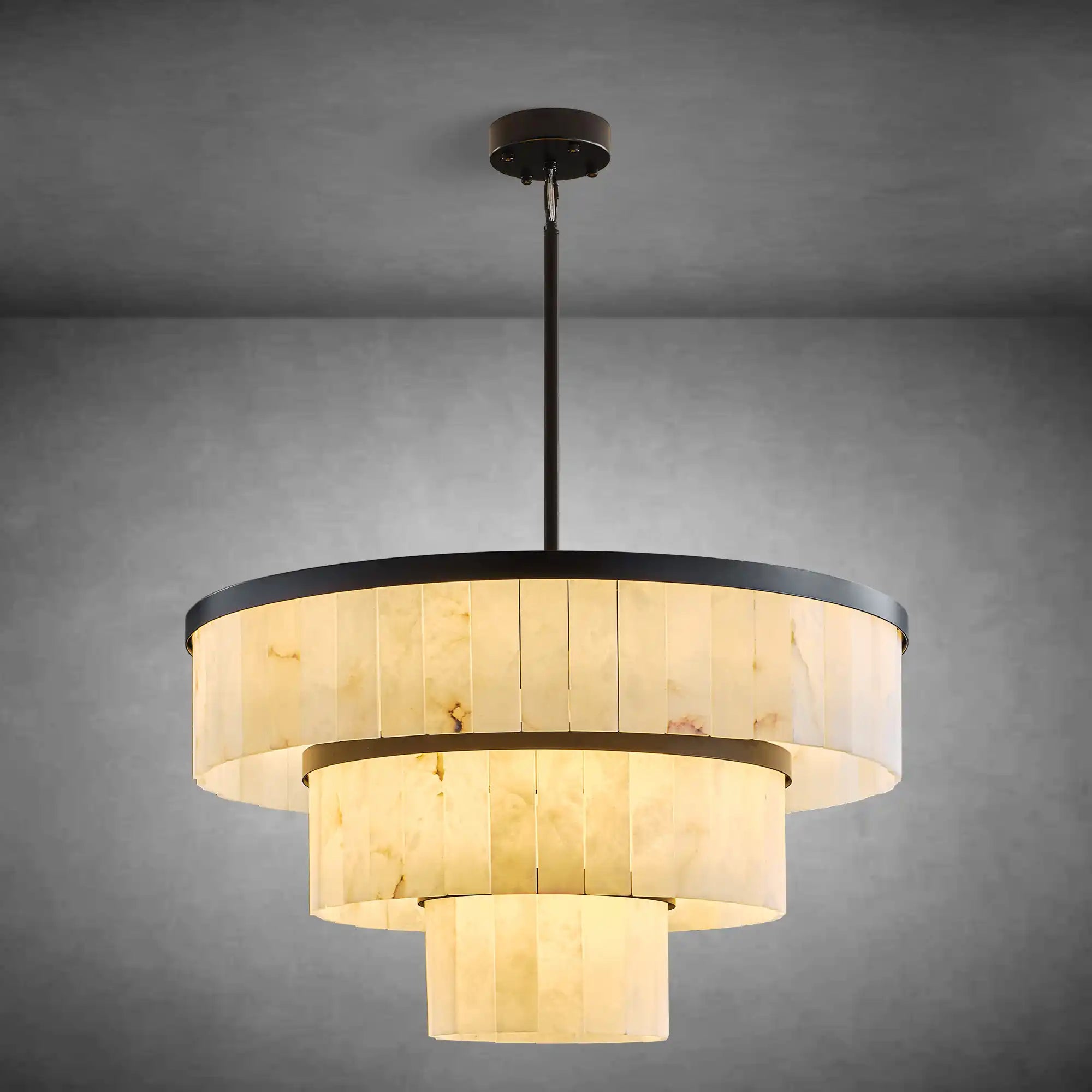 Alabaster Round Chandeliers