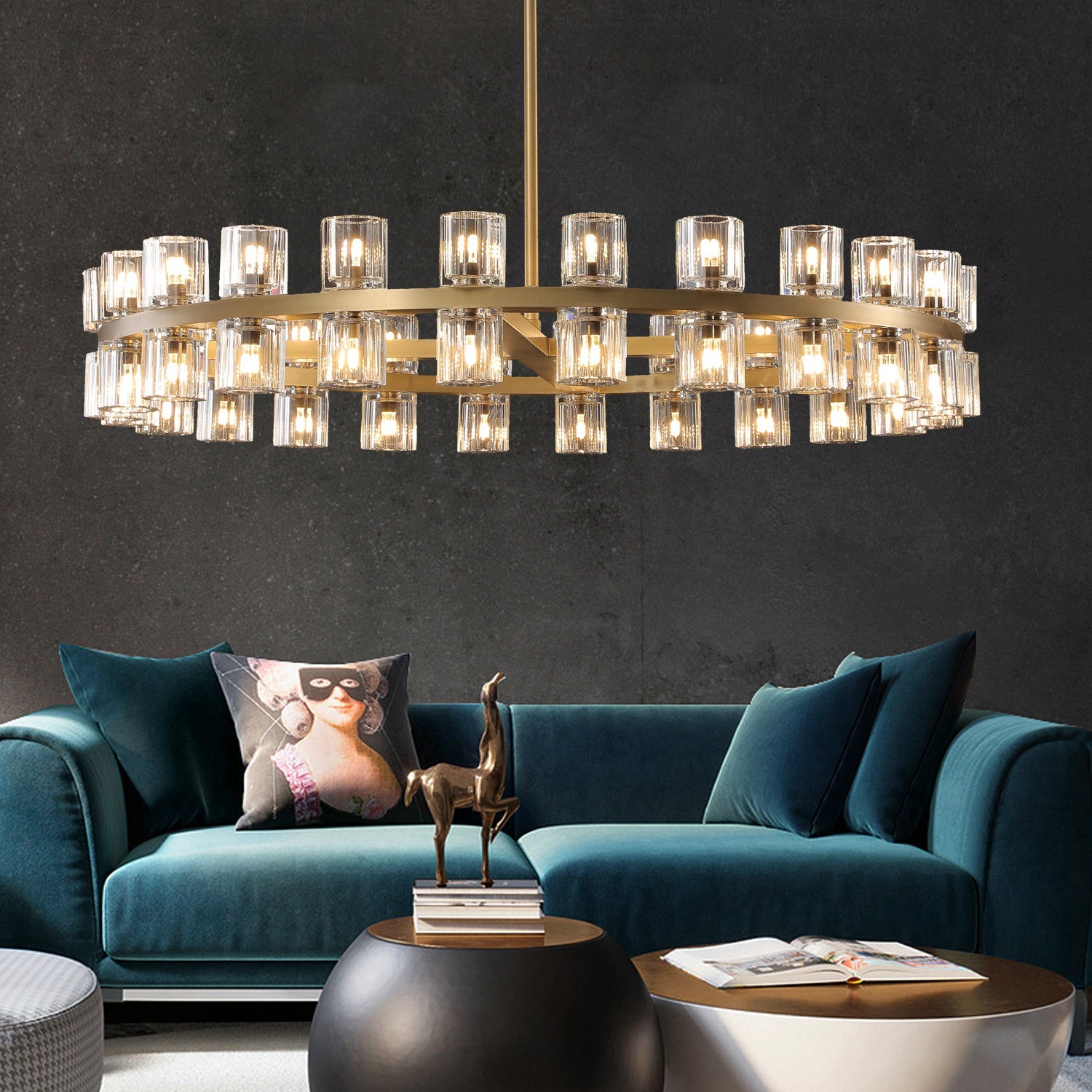 HA Harrison Round Chandelier 36" for Living room