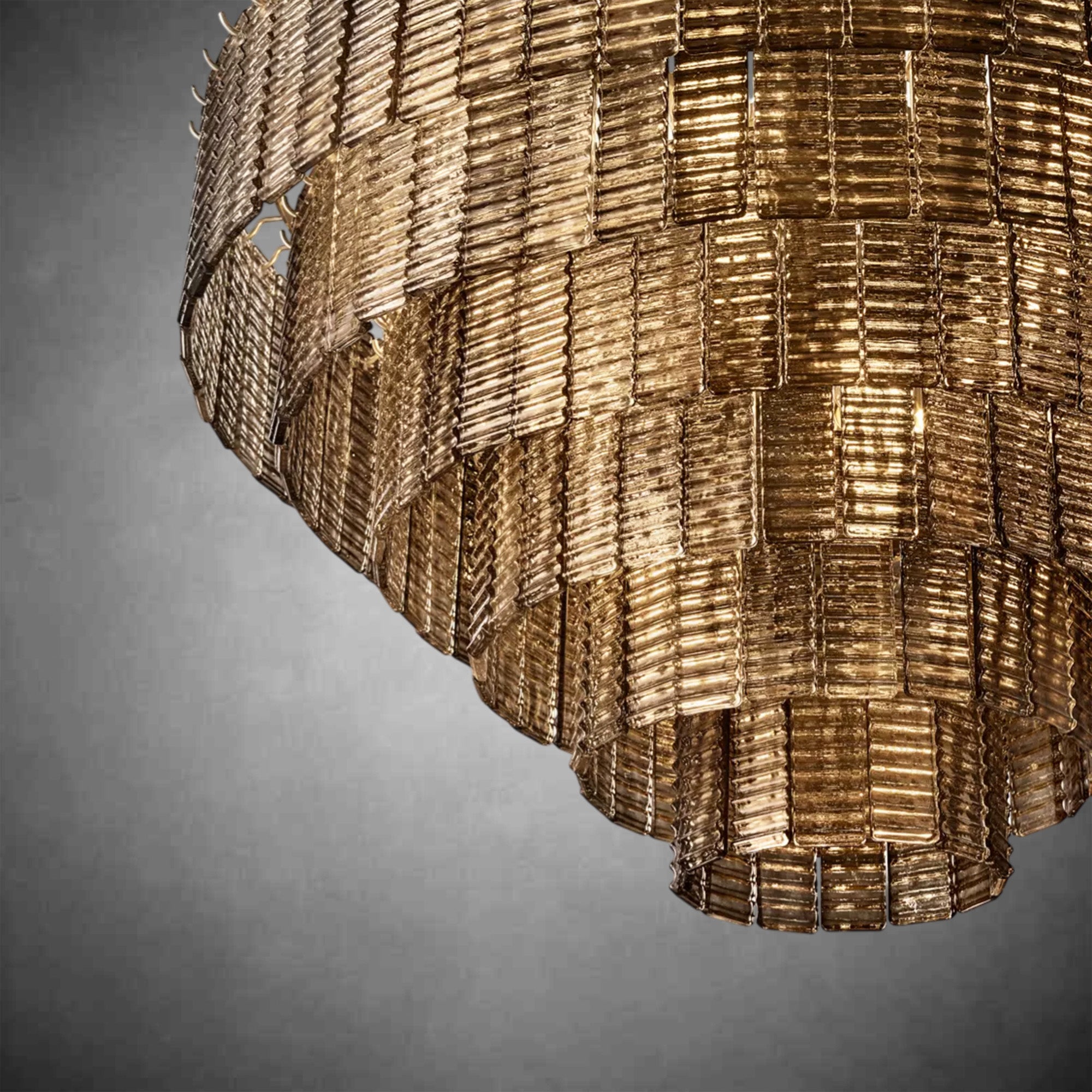 HA Sirena Smoke Glass Round Chandelier 41"