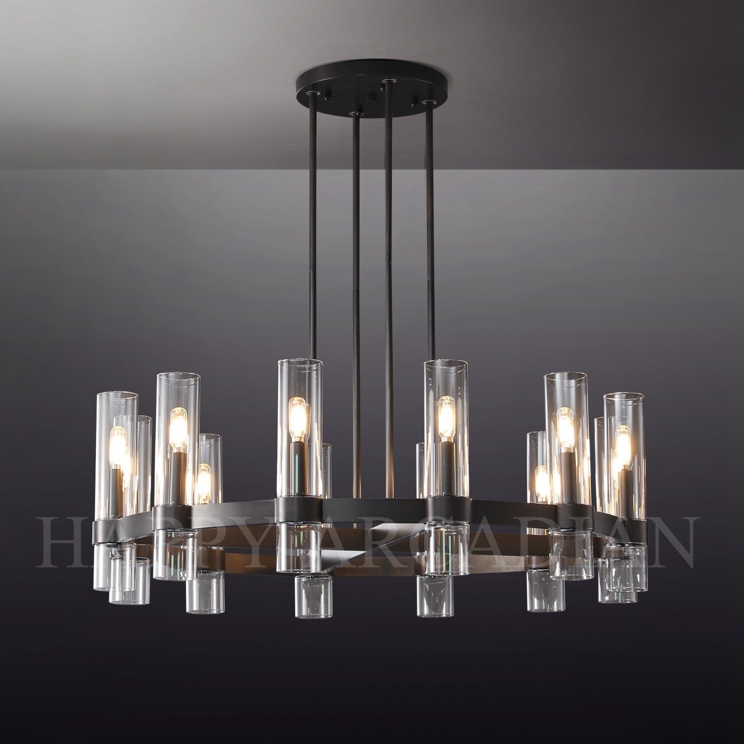 HA Rebecca Round Chandelier 36″, 12-Lights