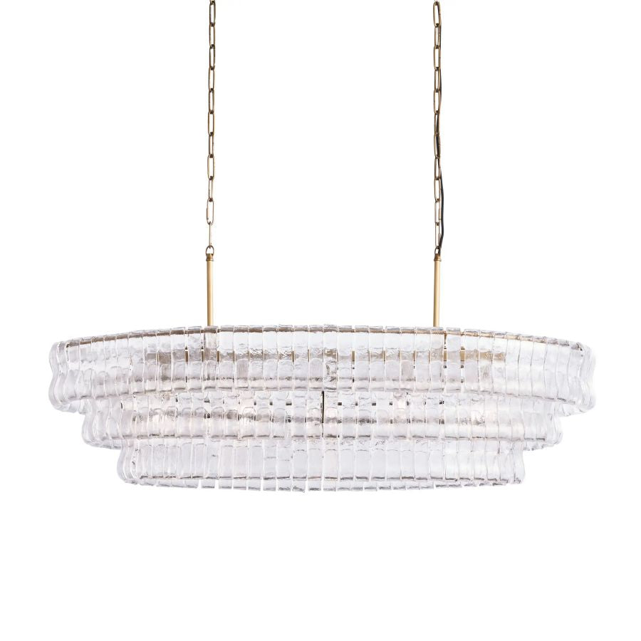 Ghiaccio Glass Oval Chandelier