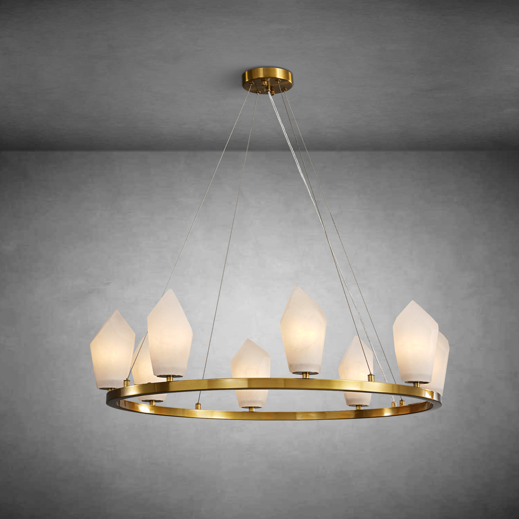 Diamond Alabaster Chandelier D31.5"