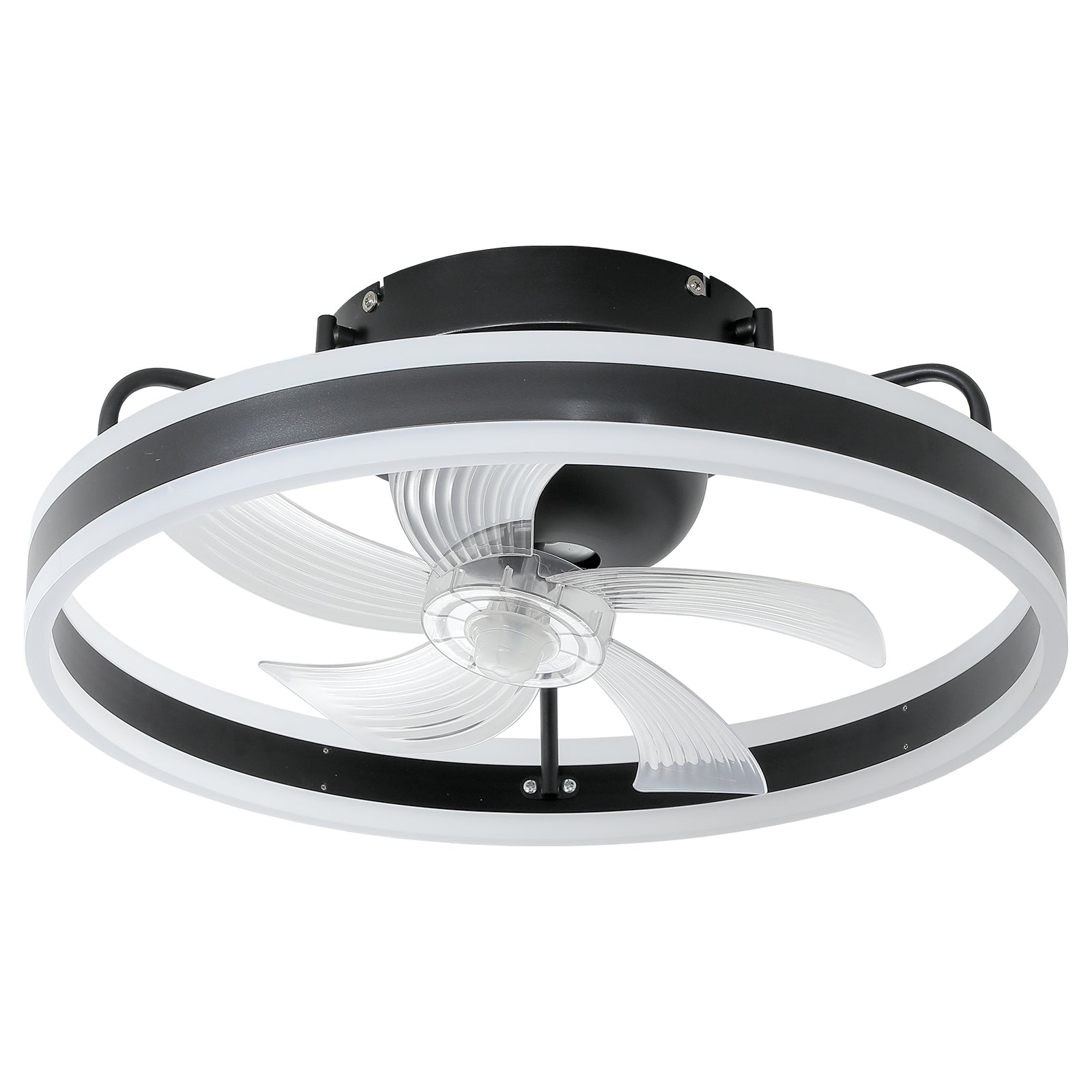 360 ° Shake your head Ceiling Fans with Lights With Remote, Small Black Ceiling Fan with Dimming for Bedroom（Black ）