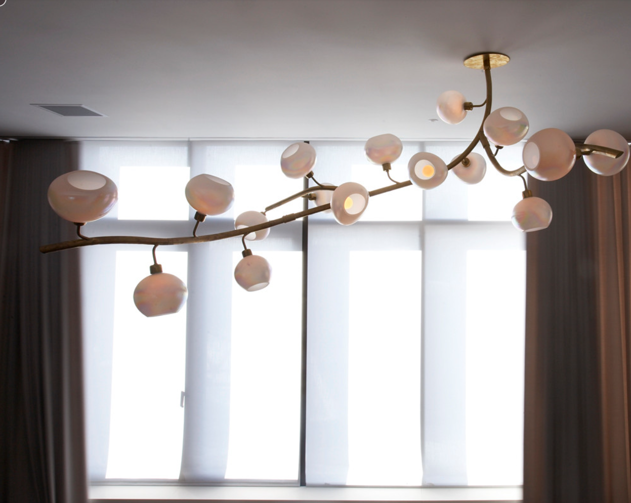 Modern Linear Brass Branches Chandelier for Dining Room - Yovalighting
