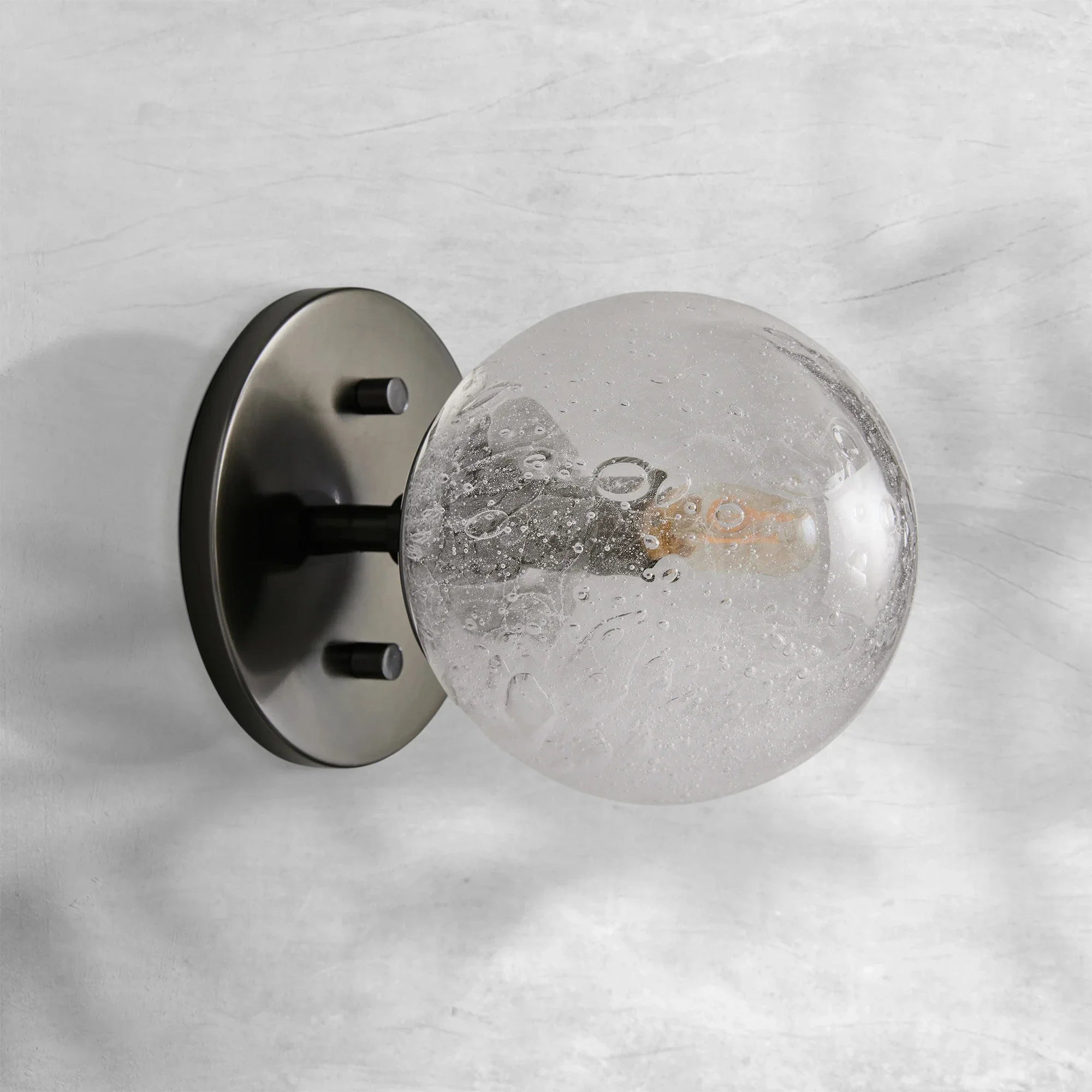 Mandoza Hand‑Blown Glass Wall Sconce with Rustic Industrial Charm