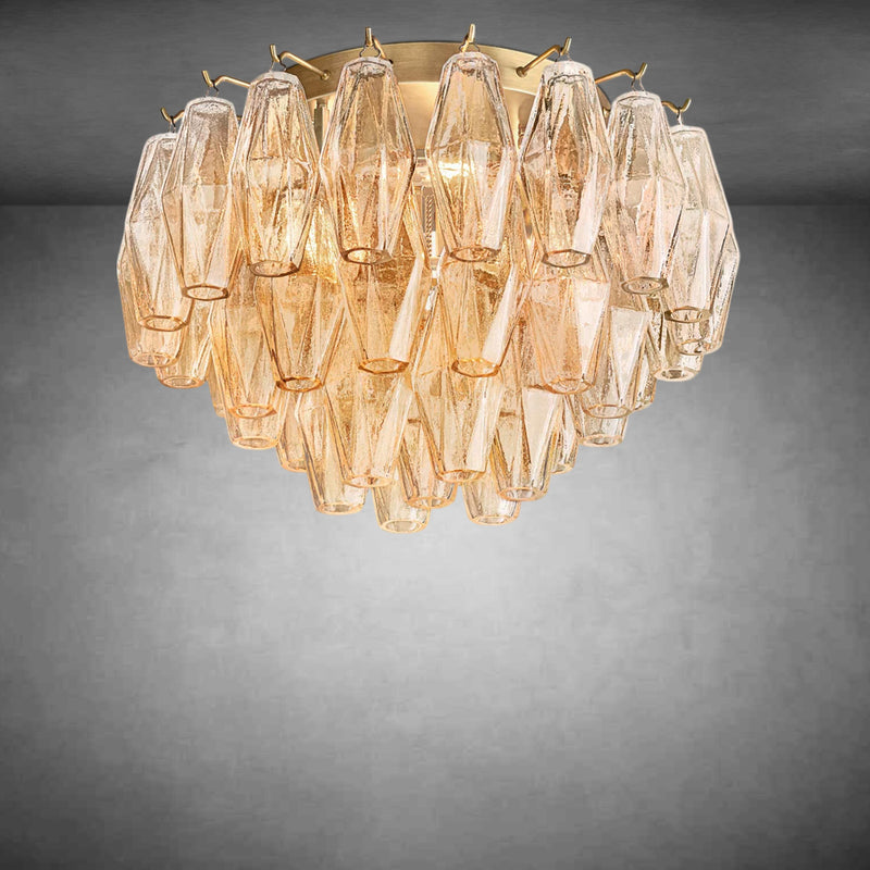 Eclipsia Glass Round Flush Mount
