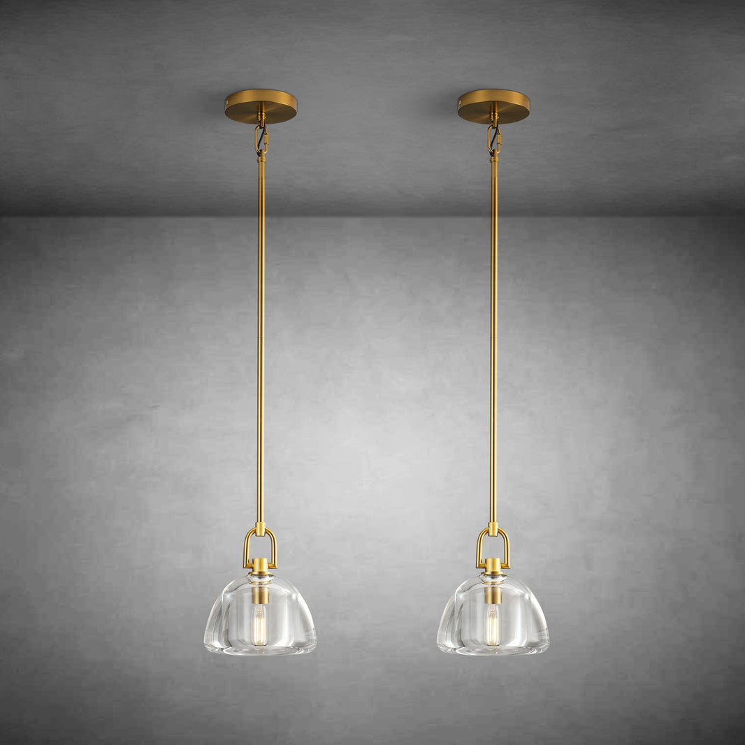 7" Glass Modern Black Pendant Lights(2PCS)