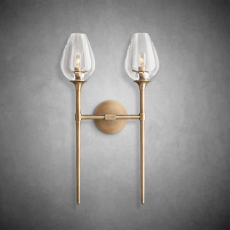 Harper Tulpe Modern 2 Light Glass Wall Light Fixture