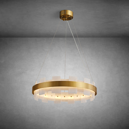 Rectangle Linear Alabaster Chandelier