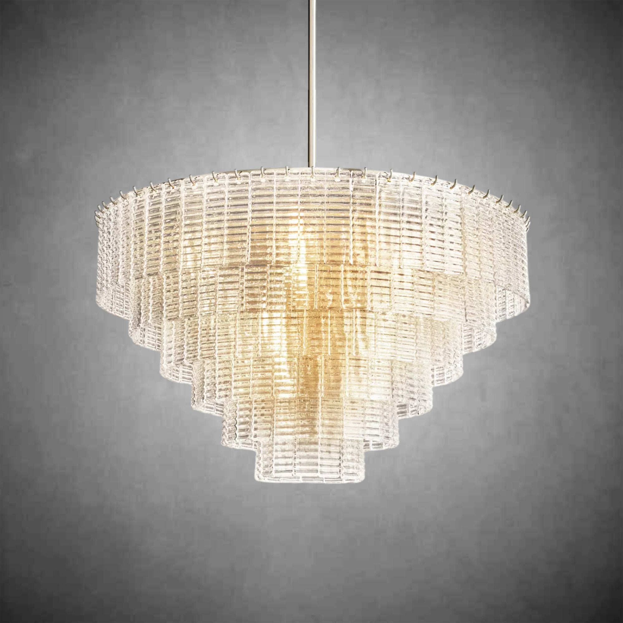 HA Sirena Clear Glass Round Chandelier 41"