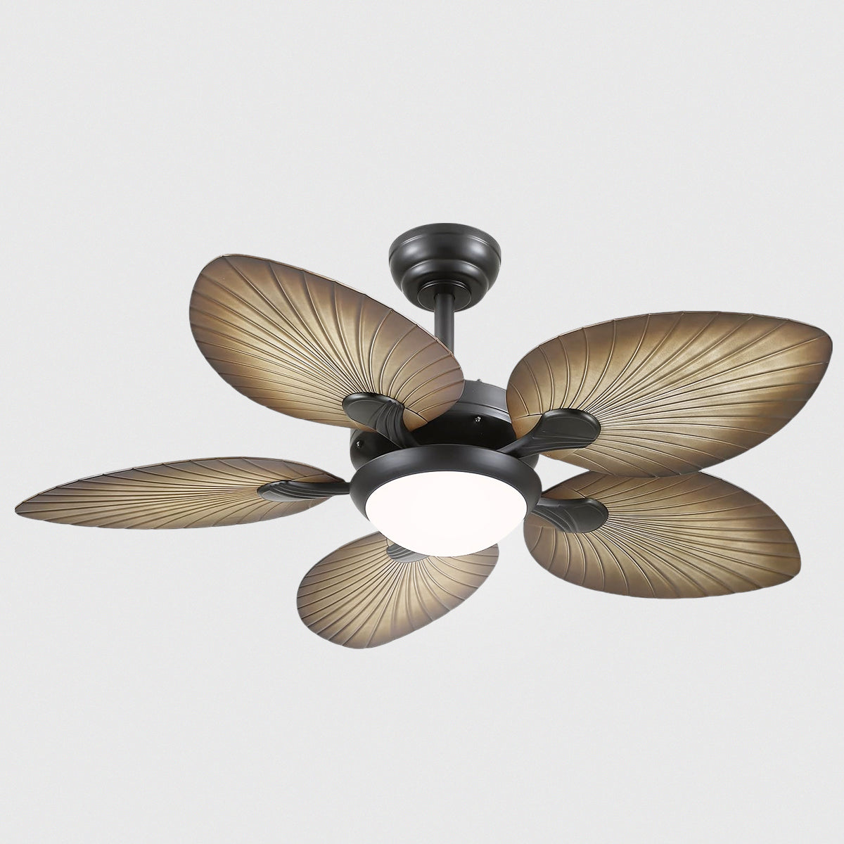 Retro Banana Leaf Shaped Blade Ceiling Fan Lamp 44"