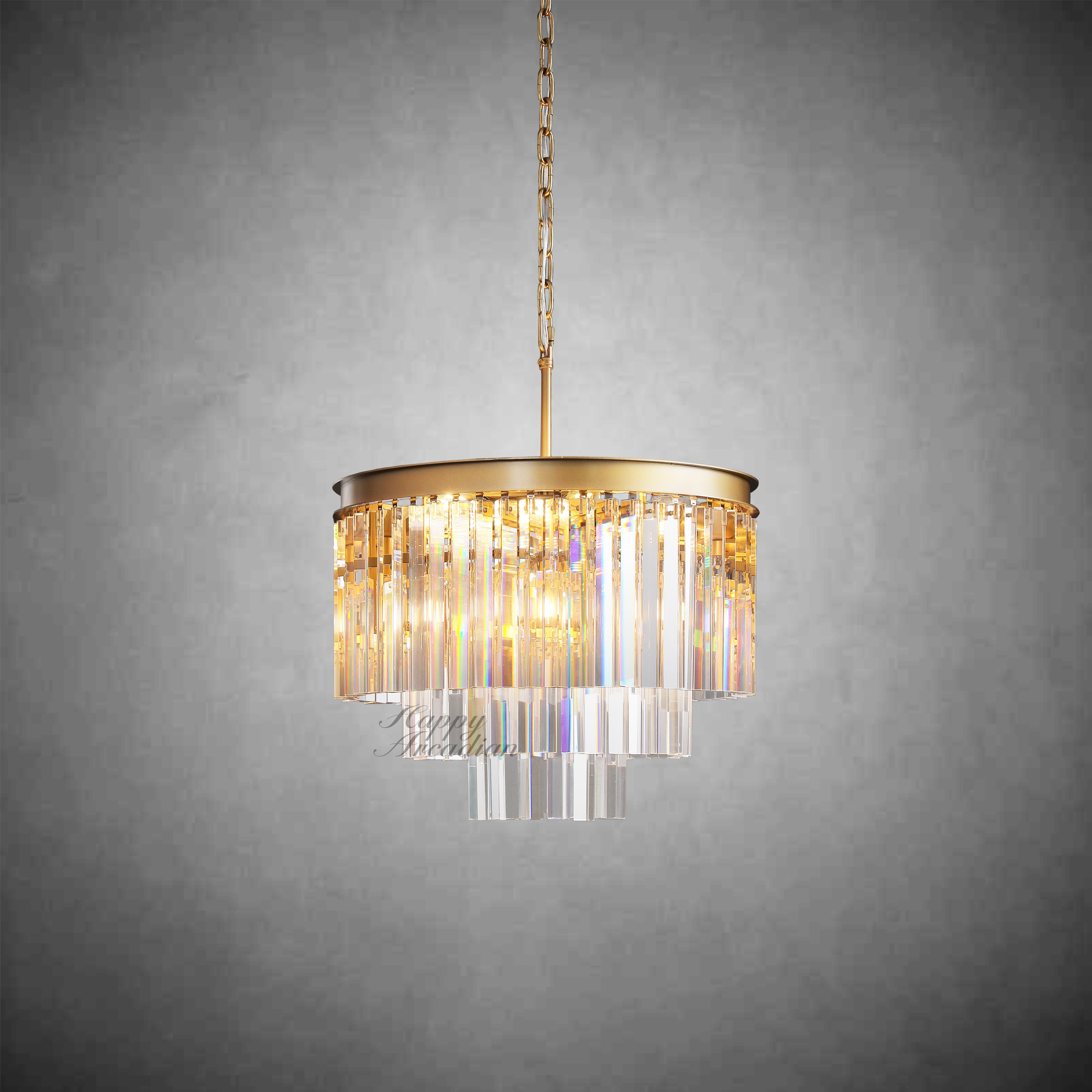 Zestra 3-Layer Crystal Round Chandelier