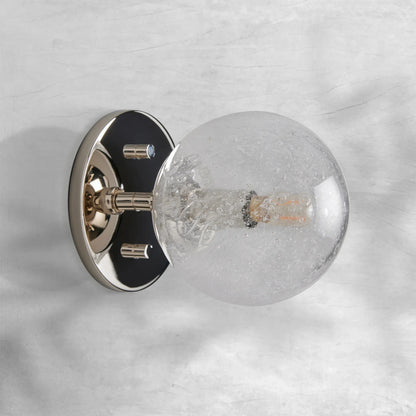 Mirandel Hand‑Blown Glass Wall Sconce with Rustic Industrial Charm