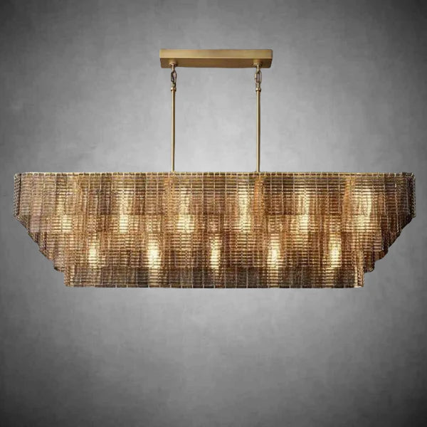HA Sirena Smoke Rectangle Chandelier 77"