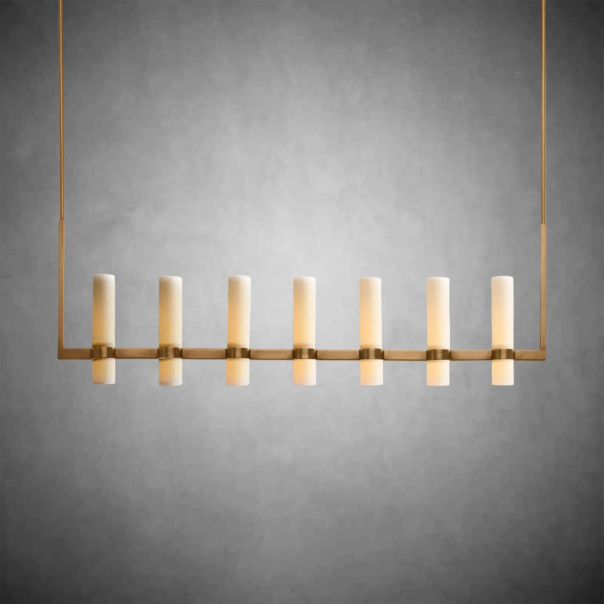 HA Rebecca Linear Milk Glass Chandelier