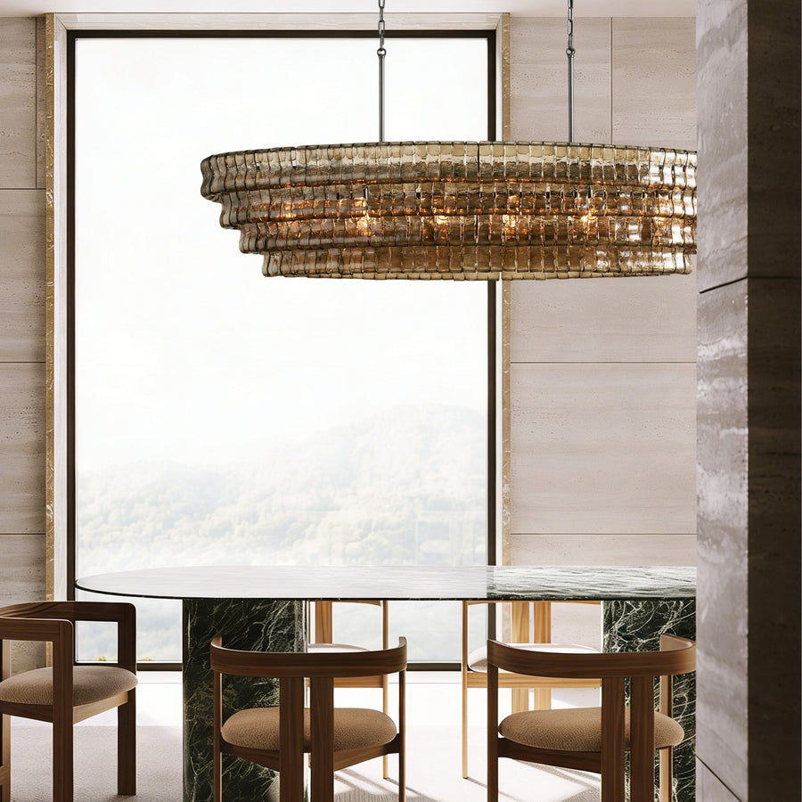 Givrelle Oval Chandelier 54"W/65"W