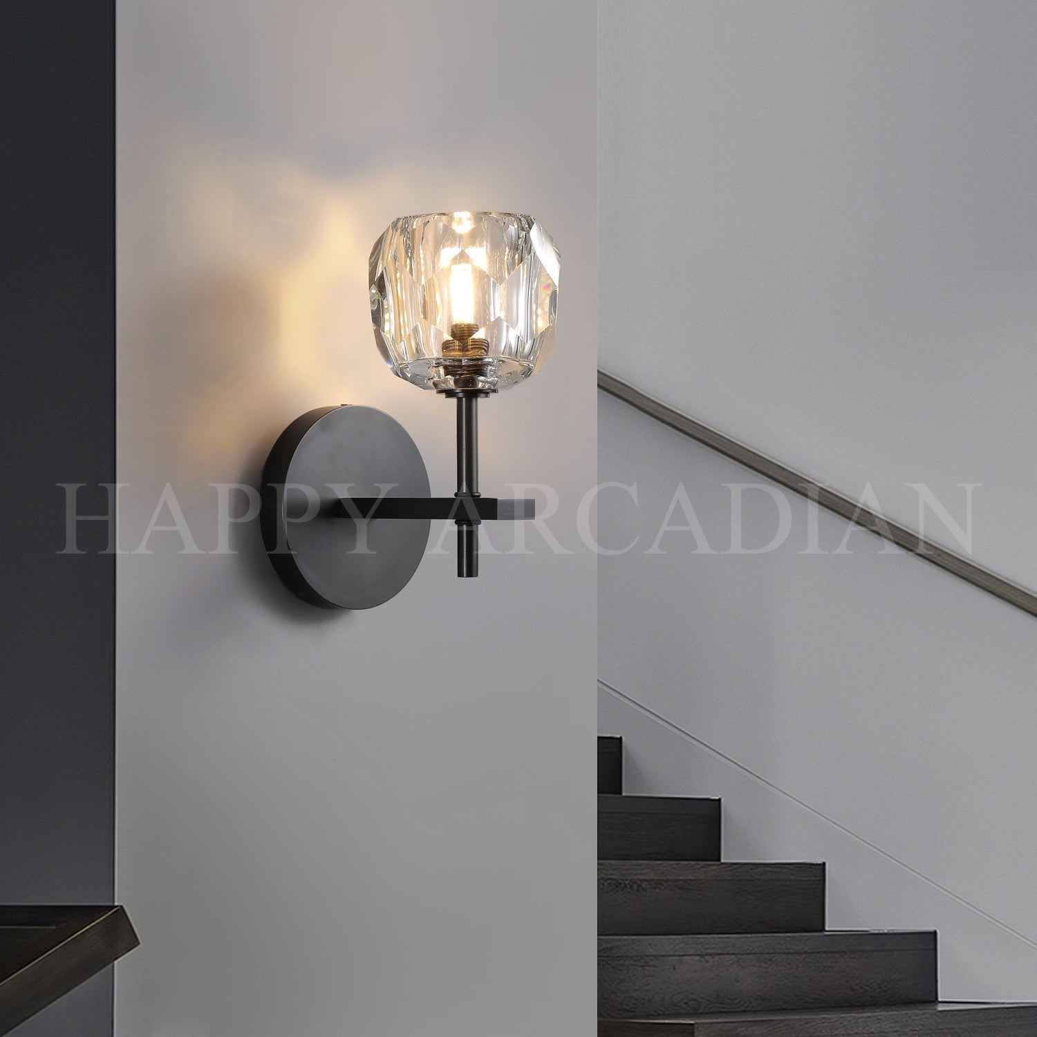 HA Bola De Short Style Clear Crystal Wall Sconces