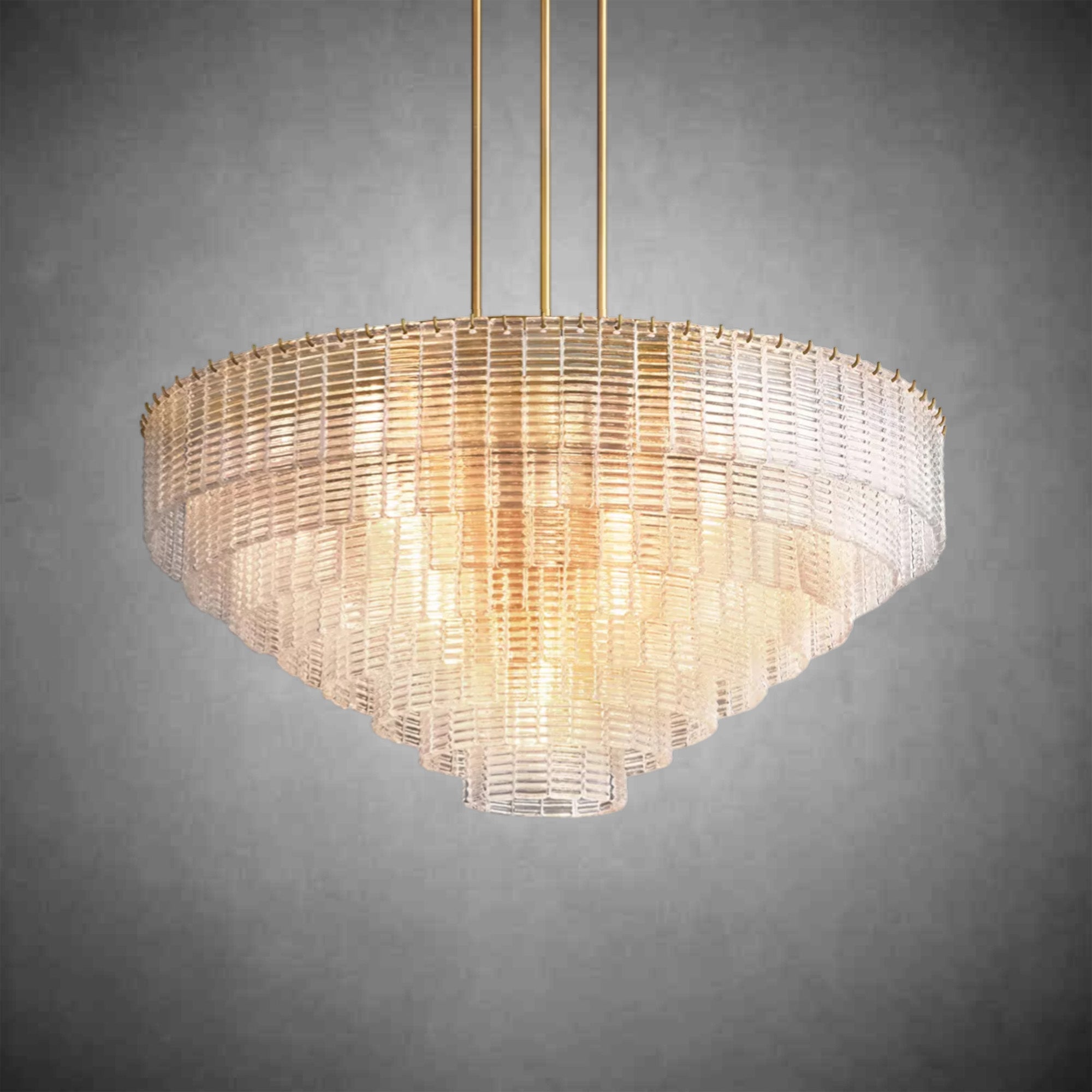 HA Sirena Clear Glass Round Chandelier 52"