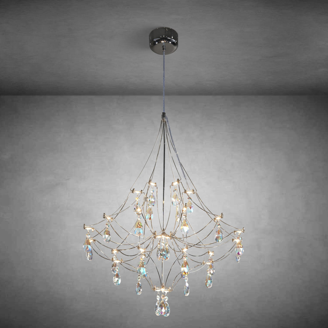 Crystal Chandelier  Sliver  Ceiling Light Fixture