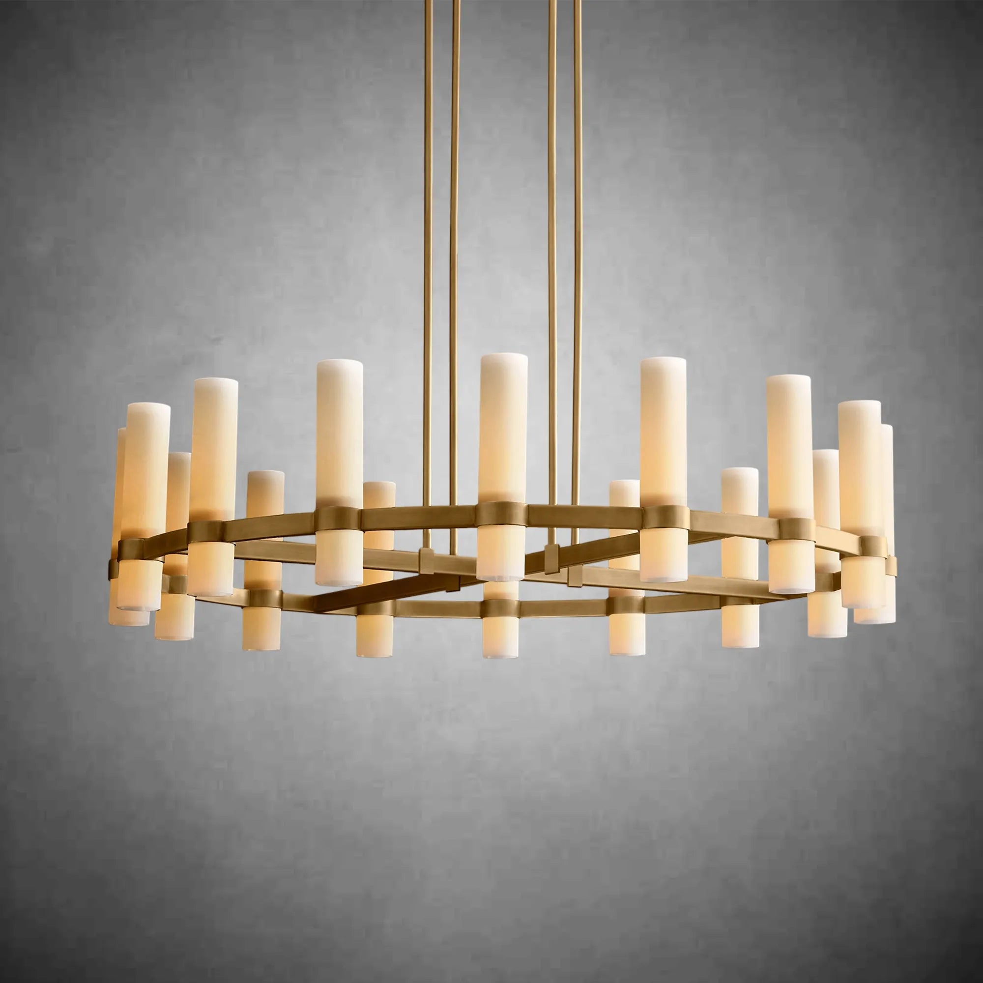 HA Rebecca Round Milk Glass Chandelier