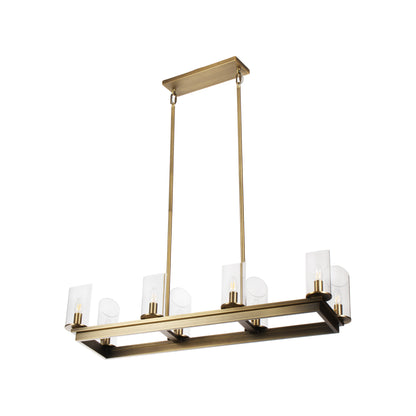 Modern Frame Glass Shade Chandelier