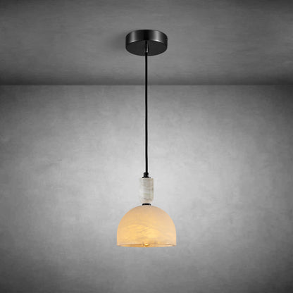 Alabaster semi-circular pendant