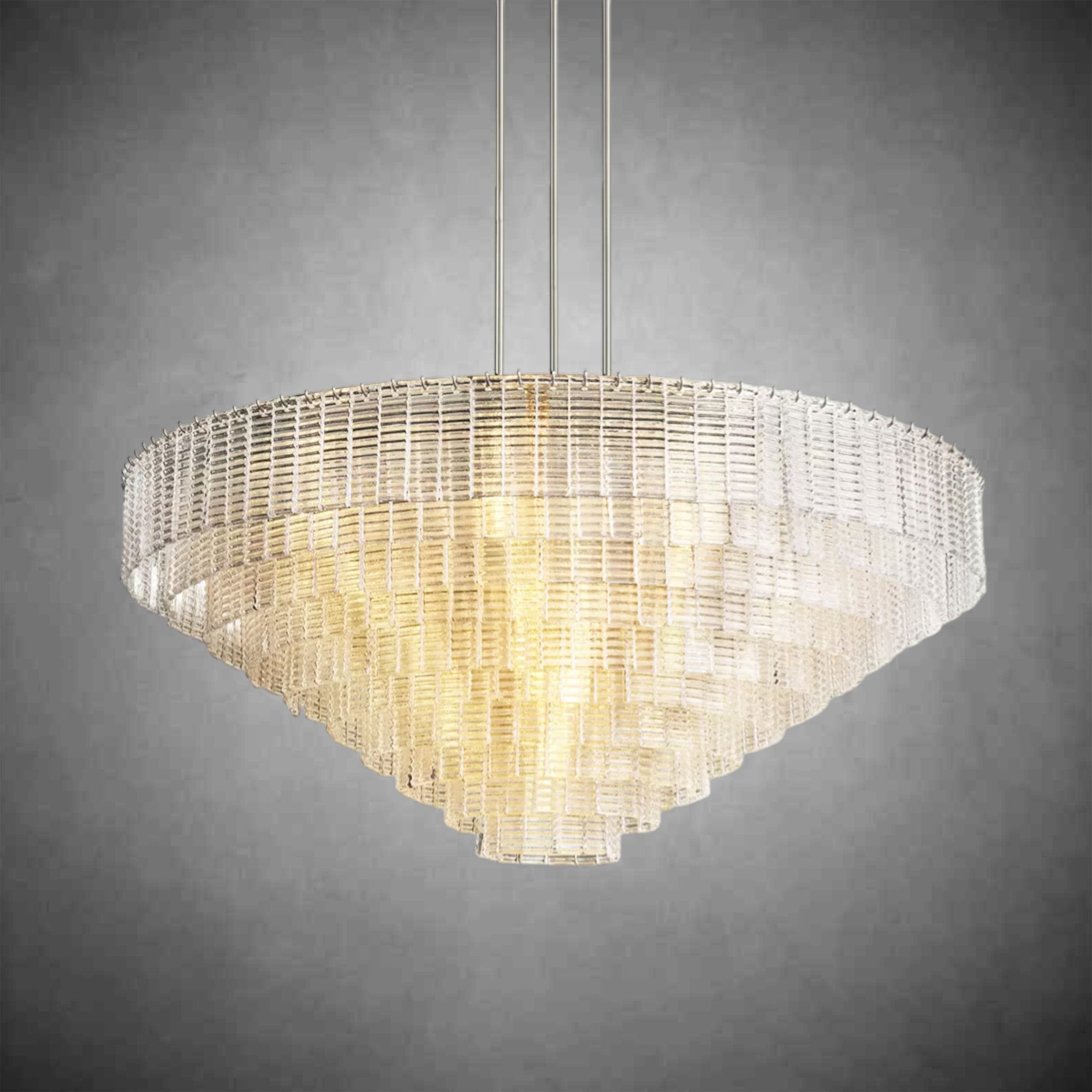 HA Sirena Clear Glass Round Chandelier 65"