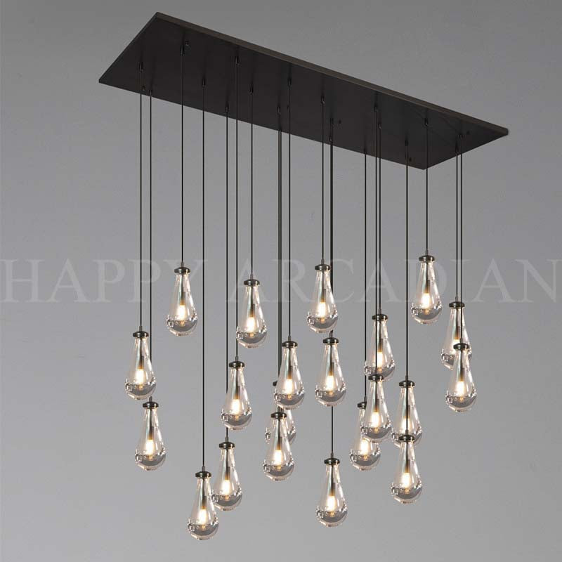 HA Raindrop Glass Linear Chandelier 72"