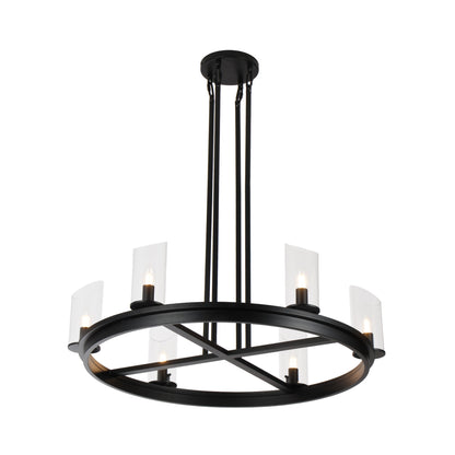 Modern Frame Glass Shade Chandelier