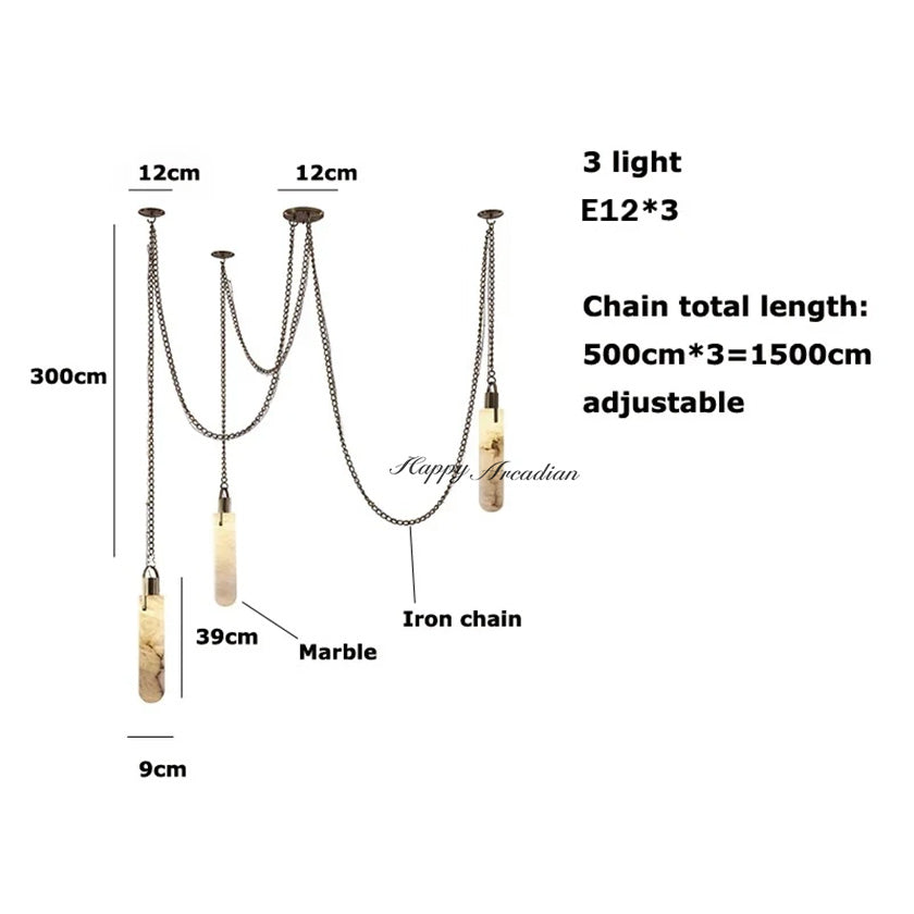 Happyarcadian Black & White Marble Chandelier