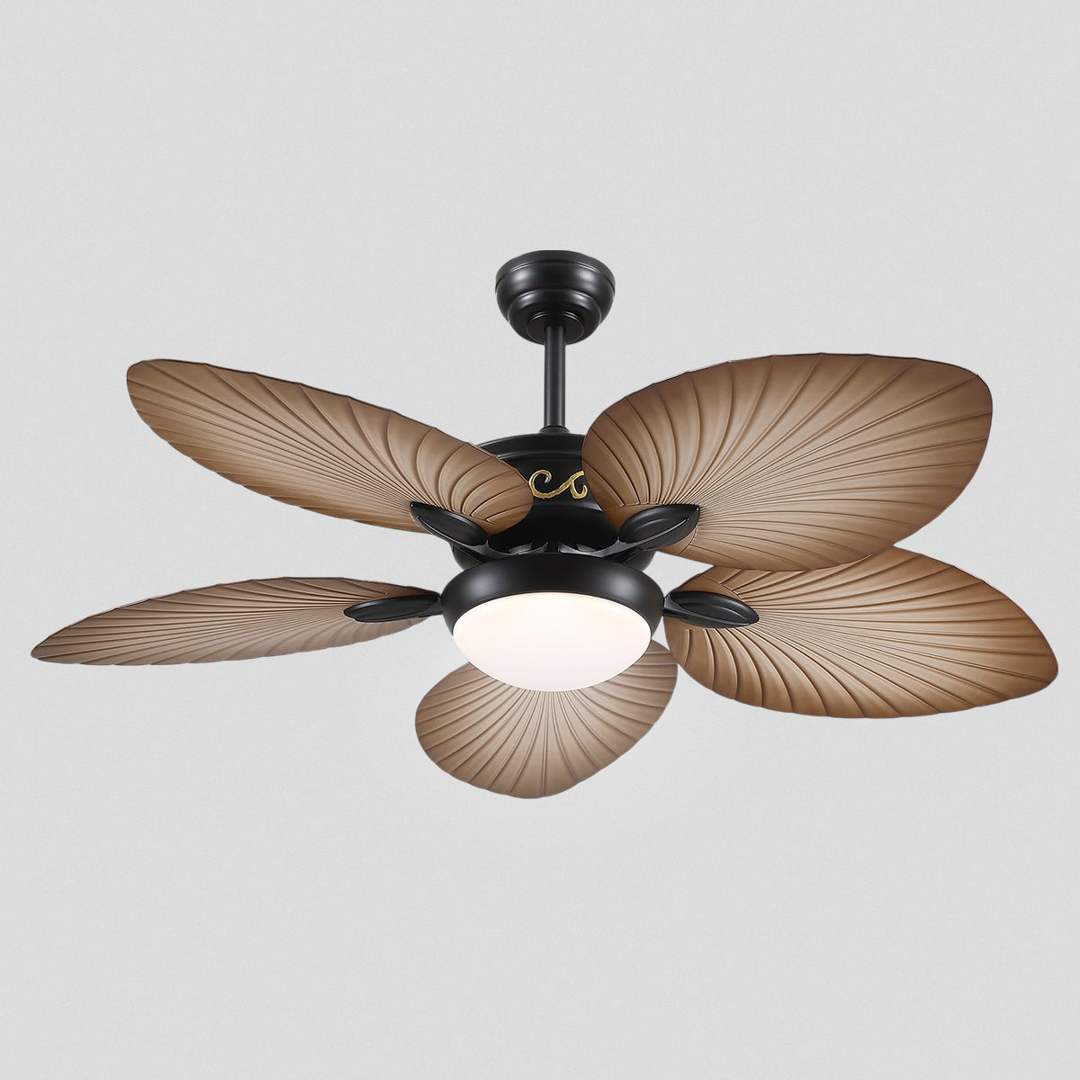 Retro Banana Leaf Shaped Blade Ceiling Fan Lamp 52"