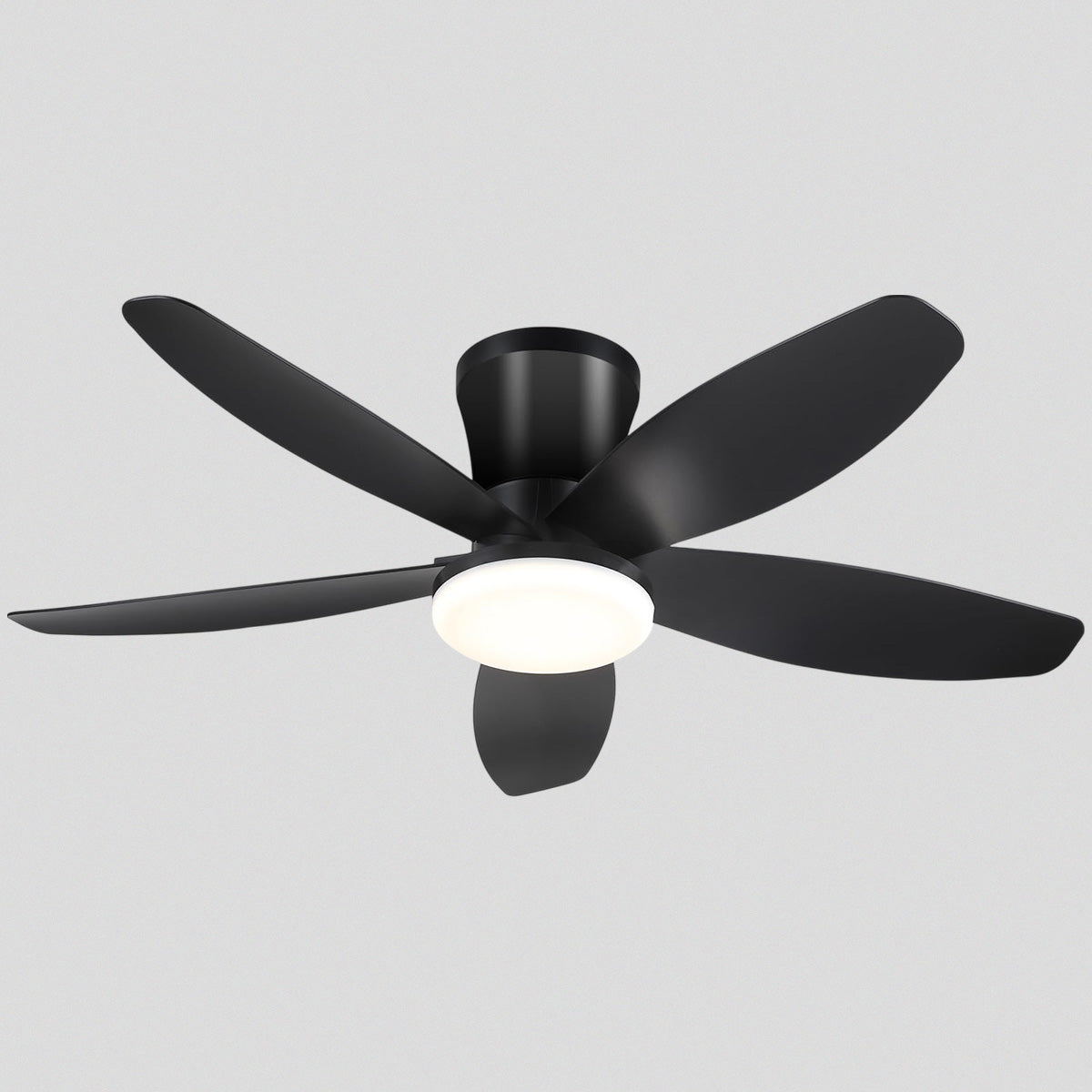 Indoor/Outdoor Recessed Black Ceiling Fan Light