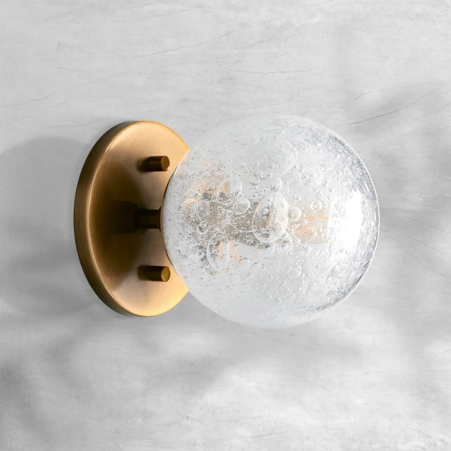 Mirandel Hand‑Blown Glass Wall Sconce with Rustic Industrial Charm