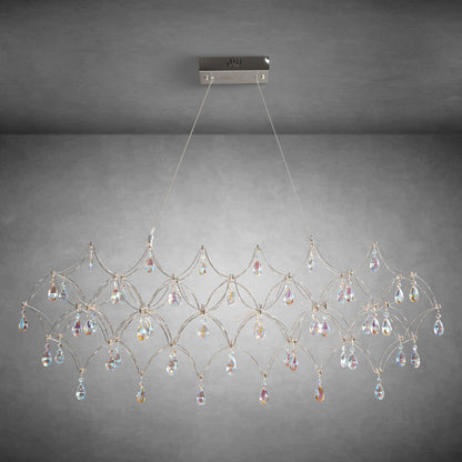 Crystal Chandelier  Sliver  Ceiling Light Fixture