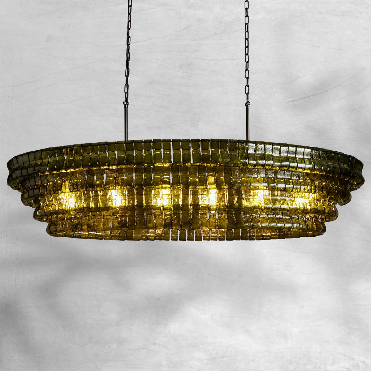 Glacien Oval Chandelier 54"W/65"W