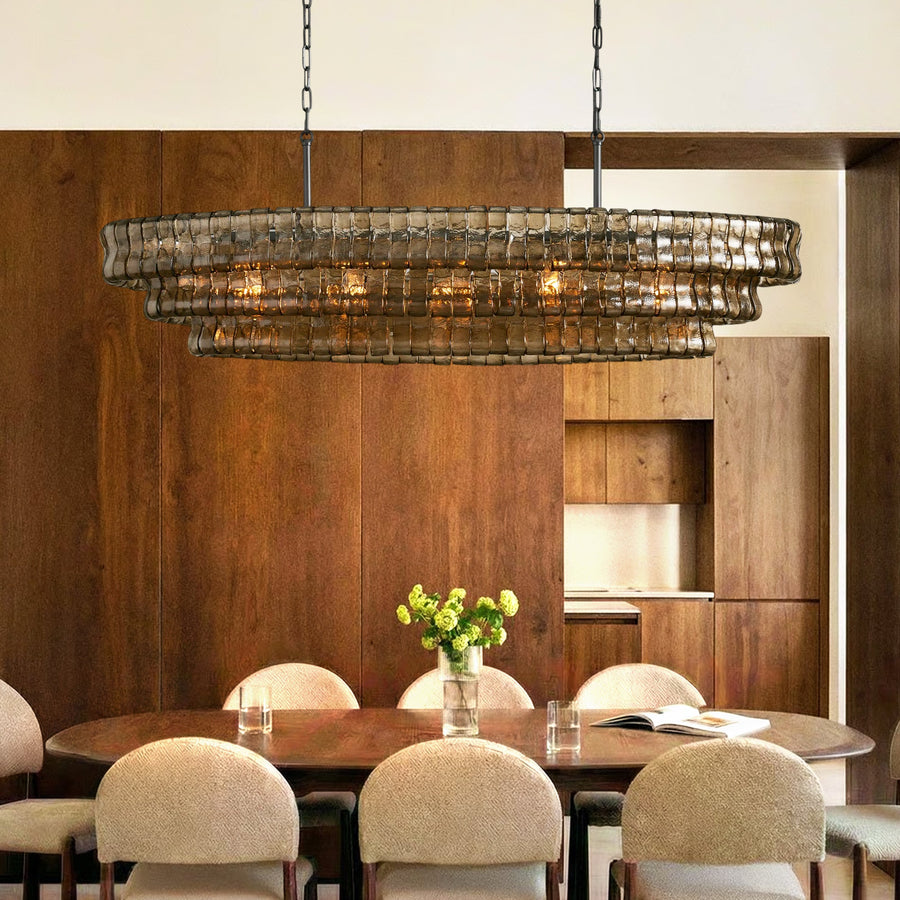 Givrelle Oval Chandelier 54"W/65"W