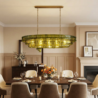Givrelle Oval Chandelier 54"W/65"W