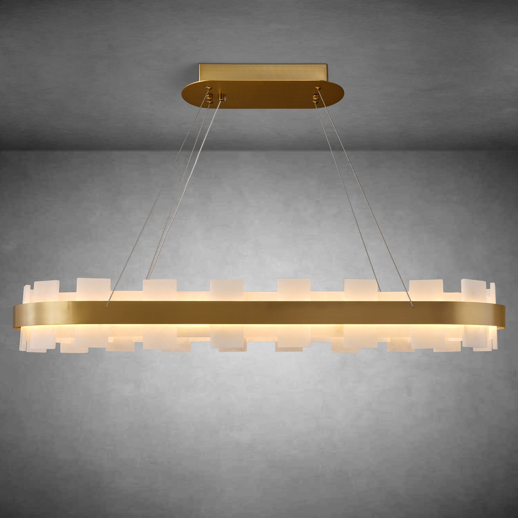 Rectangle Linear Alabaster Chandelier