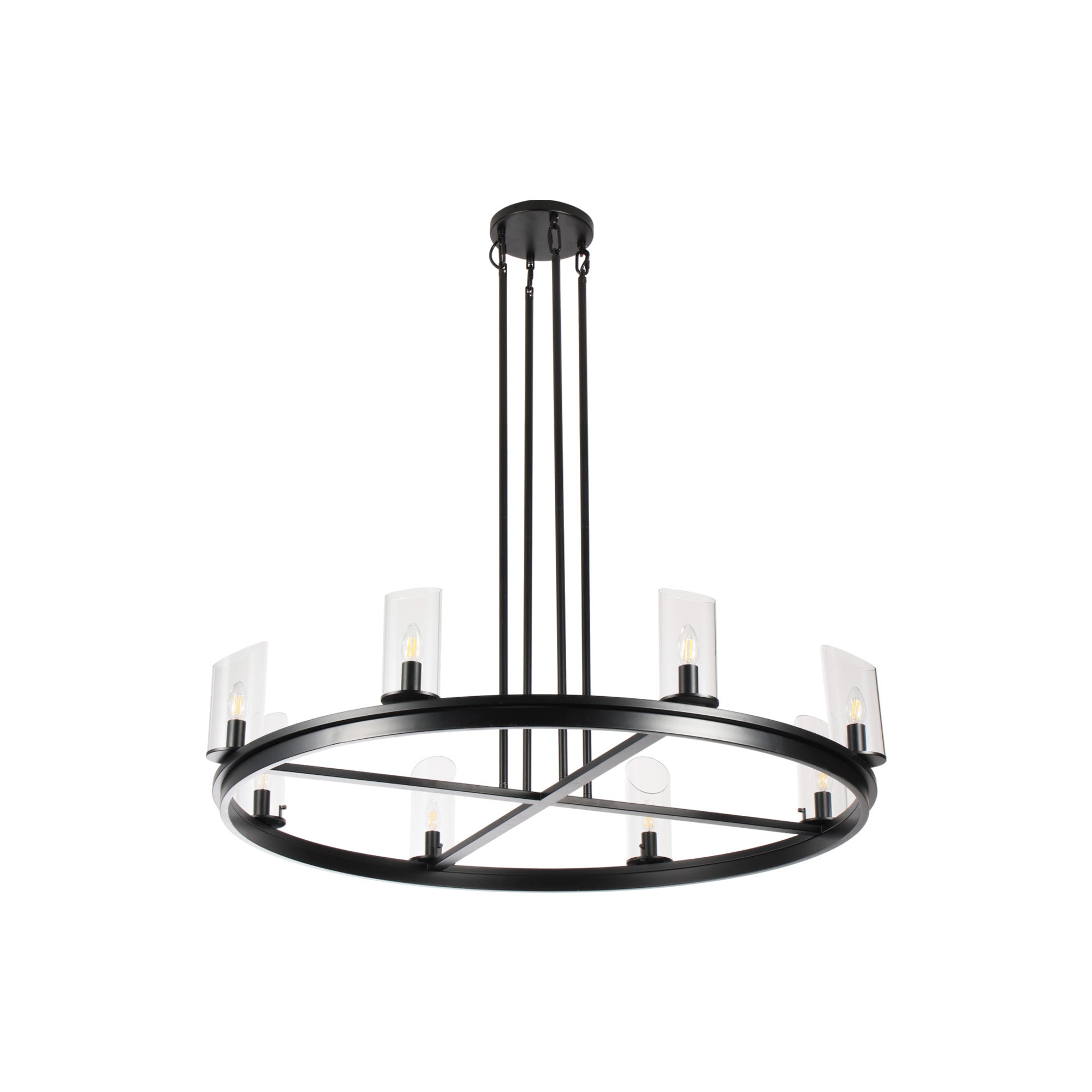 Modern Frame Glass Shade Chandelier